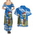 Scotland Christmas Couples Matching Summer Maxi Dress and Hawaiian Shirt with Nessie Santa Hat and Blue Tartan Tree - Wonder Print Shop