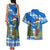 Scotland Christmas Couples Matching Tank Maxi Dress and Hawaiian Shirt with Nessie Santa Hat and Blue Tartan Tree - Wonder Print Shop