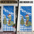 Scotland Christmas Door Cover with Nessie Santa Hat and Blue Tartan Tree - Wonder Print Shop