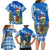 Scotland Christmas Family Matching Long Sleeve Bodycon Dress and Hawaiian Shirt with Nessie Santa Hat and Blue Tartan Tree - Wonder Print Shop