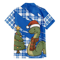 Scotland Christmas Family Matching Mermaid Dress and Hawaiian Shirt with Nessie Santa Hat and Blue Tartan Tree - Wonder Print Shop