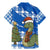 Scotland Christmas Family Matching Mermaid Dress and Hawaiian Shirt with Nessie Santa Hat and Blue Tartan Tree - Wonder Print Shop
