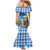 Scotland Christmas Family Matching Mermaid Dress and Hawaiian Shirt with Nessie Santa Hat and Blue Tartan Tree - Wonder Print Shop