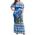 Scotland Christmas Family Matching Off Shoulder Maxi Dress and Hawaiian Shirt with Nessie Santa Hat and Blue Tartan Tree - Wonder Print Shop