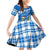 Scotland Christmas Family Matching Off Shoulder Short Dress and Hawaiian Shirt with Nessie Santa Hat and Blue Tartan Tree - Wonder Print Shop
