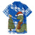 Scotland Christmas Family Matching Short Sleeve Bodycon Dress and Hawaiian Shirt with Nessie Santa Hat and Blue Tartan Tree - Wonder Print Shop