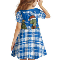 Scotland Christmas Family Matching Summer Maxi Dress and Hawaiian Shirt with Nessie Santa Hat and Blue Tartan Tree - Wonder Print Shop