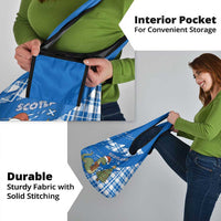 Scotland Christmas Grocery Bag with Nessie Santa Hat and Blue Tartan Tree - Wonder Print Shop