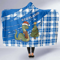 Scotland Christmas Hooded Blanket with Nessie Santa Hat and Blue Tartan Tree - Wonder Print Shop