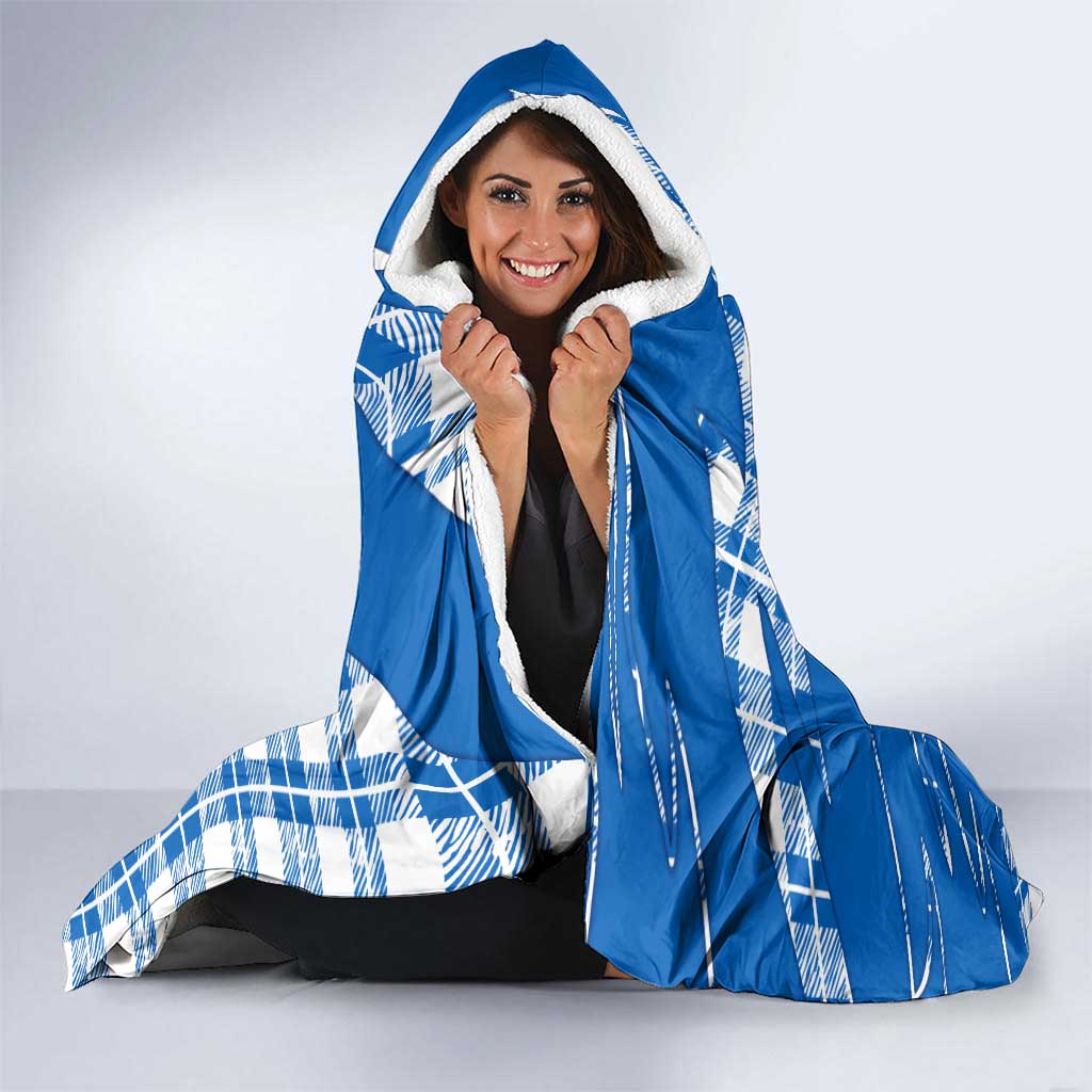 Scotland Christmas Hooded Blanket with Nessie Santa Hat and Blue Tartan Tree - Wonder Print Shop