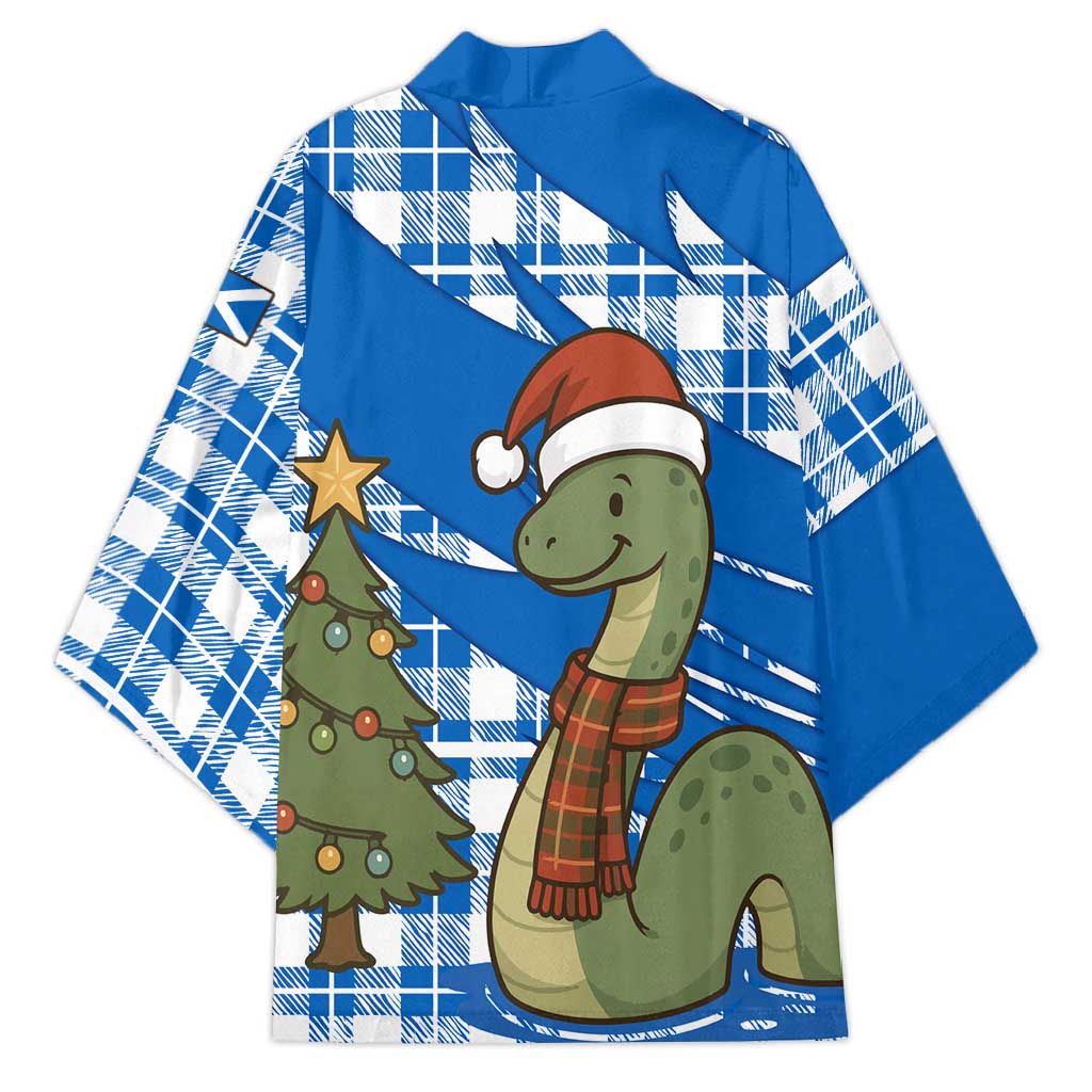 Scotland Christmas Kimono with Nessie Santa Hat and Blue Tartan Tree - Wonder Print Shop