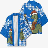 Scotland Christmas Kimono with Nessie Santa Hat and Blue Tartan Tree - Wonder Print Shop