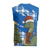 Scotland Christmas Knitted V-Neck Vest with Nessie Santa Hat and Blue Tartan Tree - Wonder Print Shop