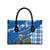 Scotland Christmas Leather Bag with Nessie Santa Hat and Blue Tartan Tree - Wonder Print Shop