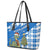 Scotland Christmas Leather Tote Bag with Nessie Santa Hat and Blue Tartan Tree - Wonder Print Shop