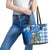 Scotland Christmas Leather Tote Bag with Nessie Santa Hat and Blue Tartan Tree - Wonder Print Shop