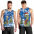 Scotland Christmas Men Tank Top with Nessie Santa Hat and Blue Tartan Tree - Wonder Print Shop
