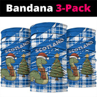 Scotland Christmas Neck Gaiter with Nessie Santa Hat and Blue Tartan Tree - Wonder Print Shop