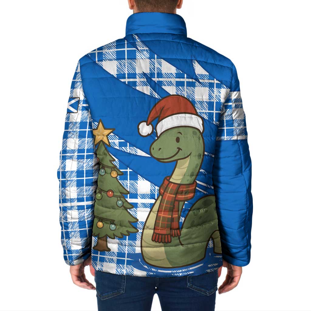 Scotland Christmas Padded Jacket with Nessie Santa Hat and Blue Tartan Tree - Wonder Print Shop