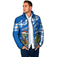 Scotland Christmas Padded Jacket with Nessie Santa Hat and Blue Tartan Tree - Wonder Print Shop