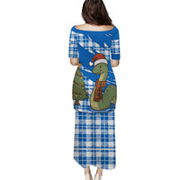 Scotland Christmas Puletasi with Nessie Santa Hat and Blue Tartan Tree - Wonder Print Shop