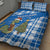 Scotland Christmas Quilt Bed Set with Nessie Santa Hat and Blue Tartan Tree - Wonder Print Shop
