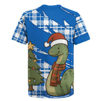Scotland Christmas Rugby Jersey with Nessie Santa Hat and Blue Tartan Tree - Wonder Print Shop