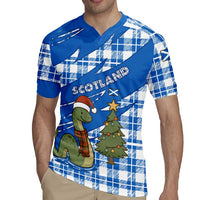 Scotland Christmas Rugby Jersey with Nessie Santa Hat and Blue Tartan Tree - Wonder Print Shop