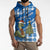 Scotland Christmas Sleeveless Zip Hoodie with Nessie Santa Hat and Blue Tartan Tree - Wonder Print Shop