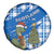 Scotland Christmas Spare Tire Cover with Nessie Santa Hat and Blue Tartan Tree - Wonder Print Shop