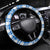 Scotland Christmas Steering Wheel Cover with Nessie Santa Hat and Blue Tartan Tree - Wonder Print Shop