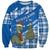 Scotland Christmas Sweatshirt with Nessie Santa Hat and Blue Tartan Tree - Wonder Print Shop