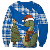 Scotland Christmas Sweatshirt with Nessie Santa Hat and Blue Tartan Tree - Wonder Print Shop