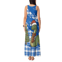 Scotland Christmas Tank Maxi Dress with Nessie Santa Hat and Blue Tartan Tree - Wonder Print Shop