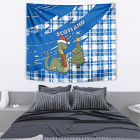 Scotland Christmas Tapestry with Nessie Santa Hat and Blue Tartan Tree - Wonder Print Shop