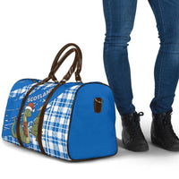 Scotland Christmas Travel Bag with Nessie Santa Hat and Blue Tartan Tree - Wonder Print Shop
