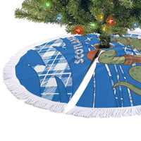 Scotland Christmas Tree Skirt with Nessie Santa Hat and Blue Tartan Tree - Wonder Print Shop