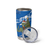 Scotland Christmas Tumbler Cup with Nessie Santa Hat and Blue Tartan Tree - Wonder Print Shop