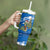 Scotland Christmas Tumbler With Handle with Nessie Santa Hat and Blue Tartan Tree - Wonder Print Shop