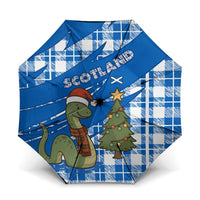 Scotland Christmas Umbrella with Nessie Santa Hat and Blue Tartan Tree - Wonder Print Shop