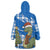 Scotland Christmas Wearable Blanket Hoodie with Nessie Santa Hat and Blue Tartan Tree - Wonder Print Shop