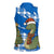 Scotland Christmas Women Sleeveless Polo Shirt with Nessie Santa Hat and Blue Tartan Tree - Wonder Print Shop