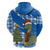 Scotland Christmas Zip Hoodie with Nessie Santa Hat and Blue Tartan Tree - Wonder Print Shop