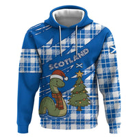 Scotland Christmas Zip Hoodie with Nessie Santa Hat and Blue Tartan Tree - Wonder Print Shop