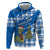 Scotland Christmas Zip Hoodie with Nessie Santa Hat and Blue Tartan Tree - Wonder Print Shop