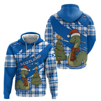 Scotland Christmas Zip Hoodie with Nessie Santa Hat and Blue Tartan Tree - Wonder Print Shop