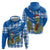 Scotland Christmas Zip Hoodie with Nessie Santa Hat and Blue Tartan Tree - Wonder Print Shop