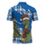 Scotland Christmas Zipper Polo Shirt with Nessie Santa Hat and Blue Tartan Tree - Wonder Print Shop