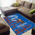 Scotland Christmas Area Rug with Santa Playing Bagpipes and Blue Red Tartan Music Notes - Wonder Print Shop