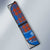 Scotland Christmas Auto Sun Shade with Santa Playing Bagpipes and Blue Red Tartan Music Notes - Wonder Print Shop